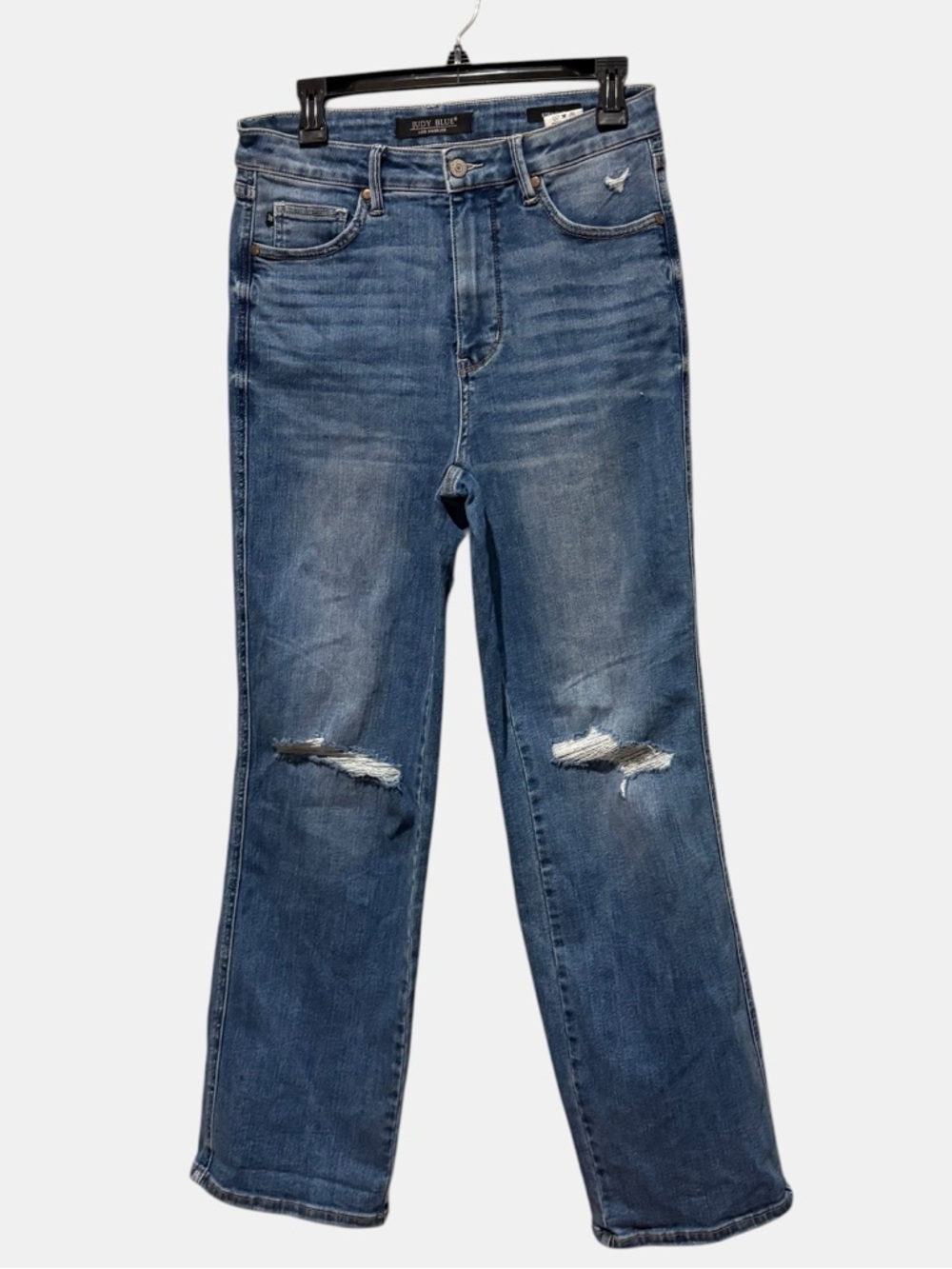 Judy Blue Women's Straight Leg Distressed Blue Jeans 9/29
